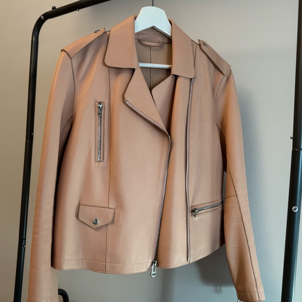 Cole Haan Pink leather jacket, Size Small, worn once